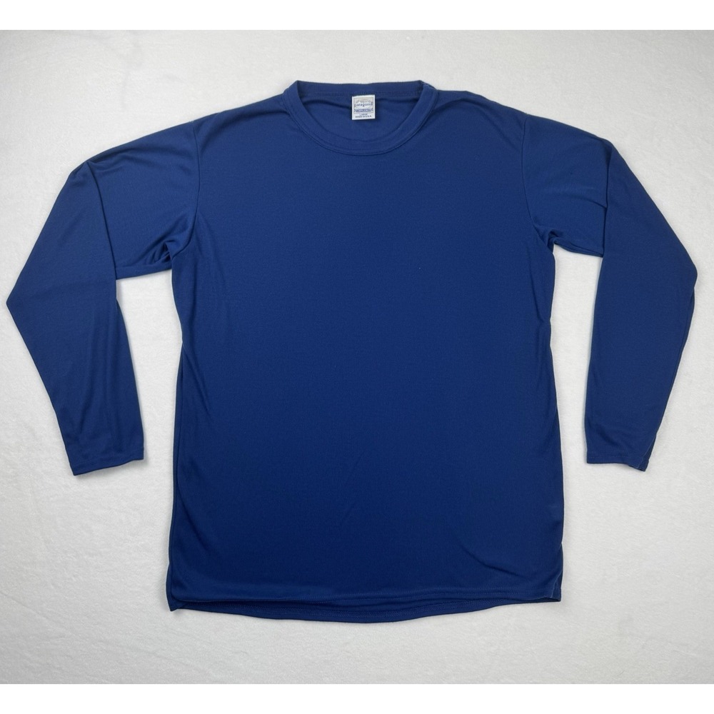 Patagonia Capilene Shirt USA Made Blue Long Sleeve Size Large